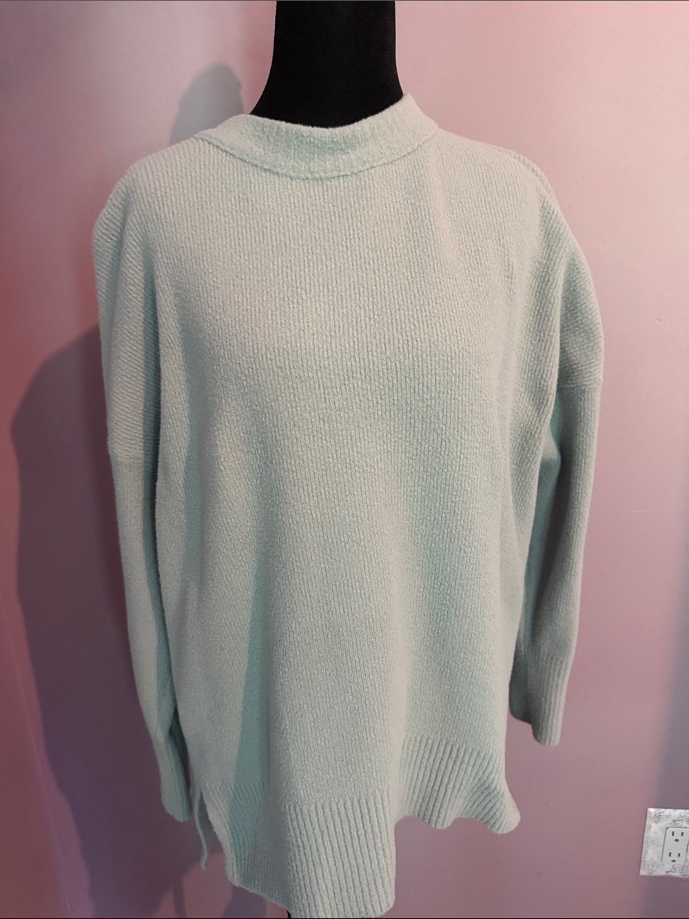 Abercrombie & Fitch Mint Green Textured Crewneck Sweater Size Medium